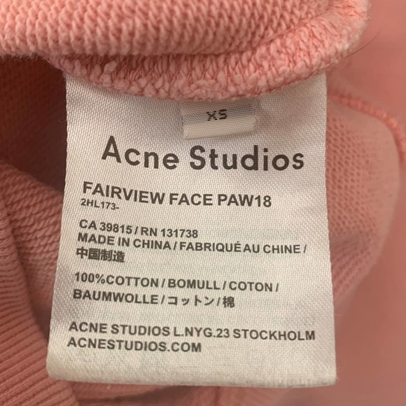 Acne Studios Size XS Fairview Face Paw Emoticon Pink Sweater - Picture 8 of 13